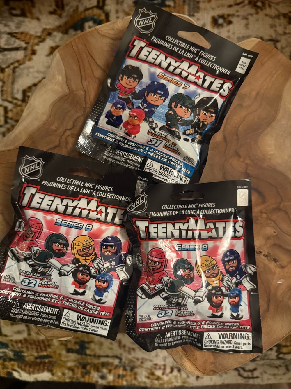 NHL TeenyMates Series 7 & 8 Blind Bag Pack (Set of 3) PartyAnimal Toys